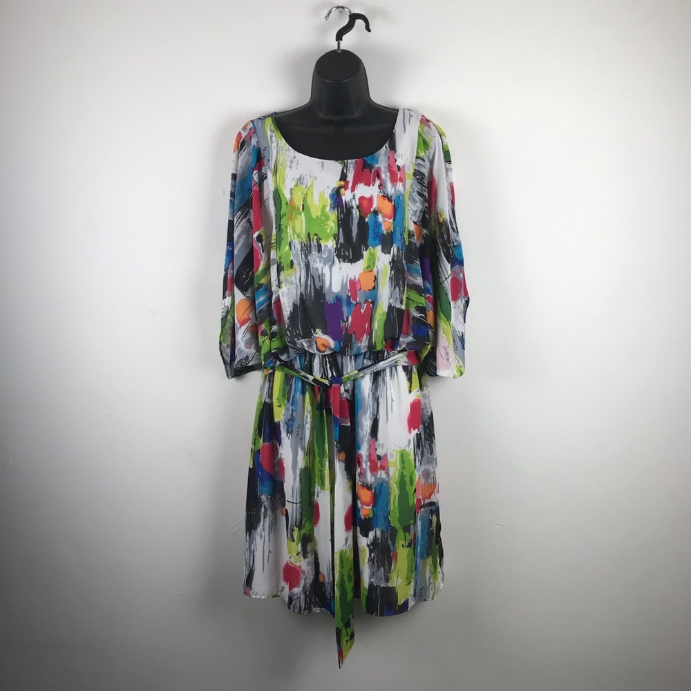 Robbie Bee Multicolored Sheer Dress